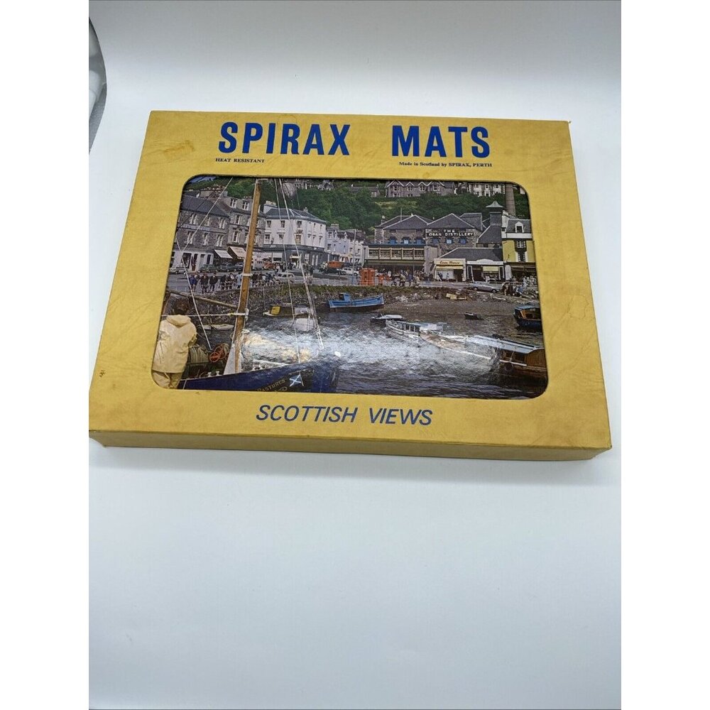 Scottish Views Place Mats Set of 6 with Box Made in Scotland Vintage 8”x10.5”